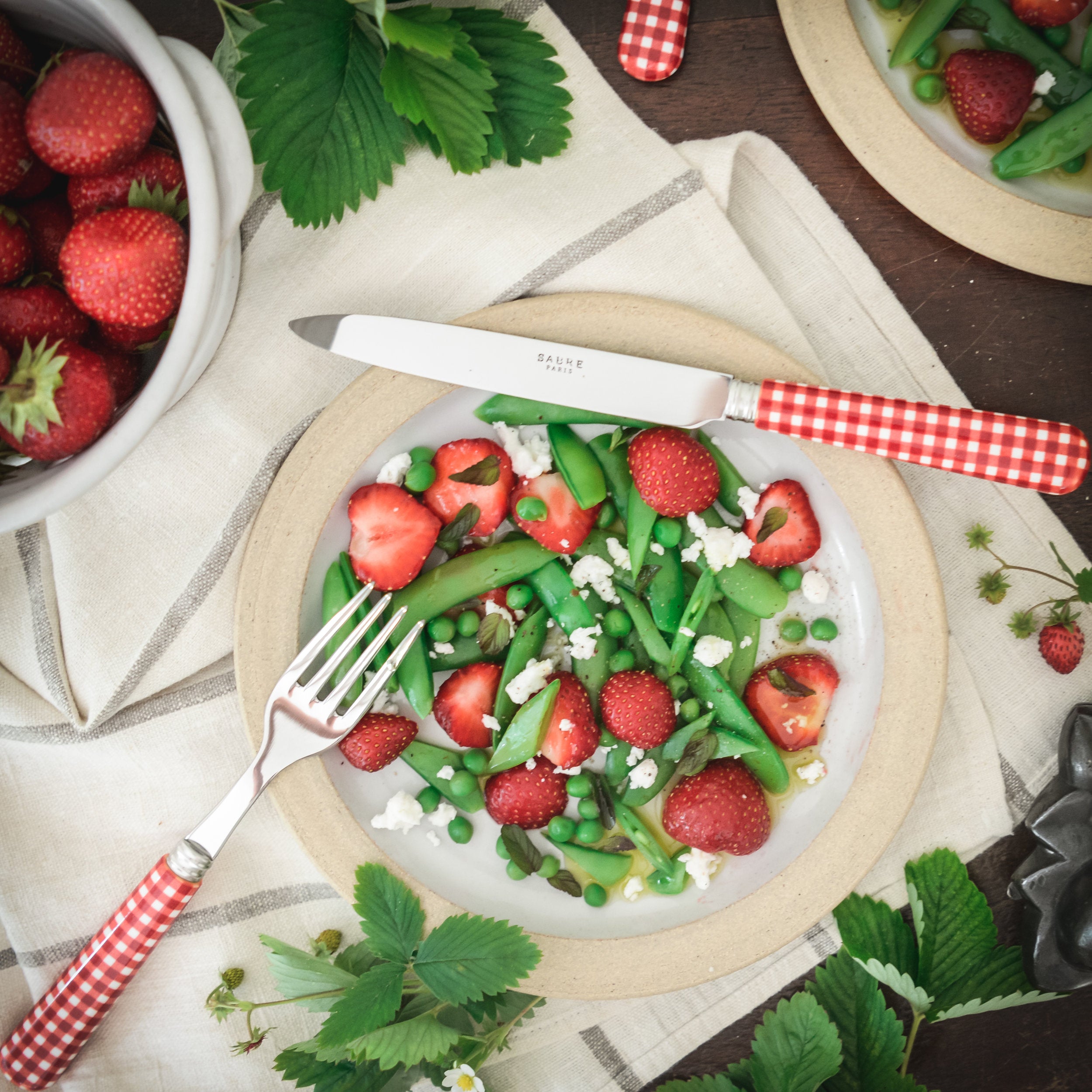 English Pea, Snap Pea, and Strawberry Salad