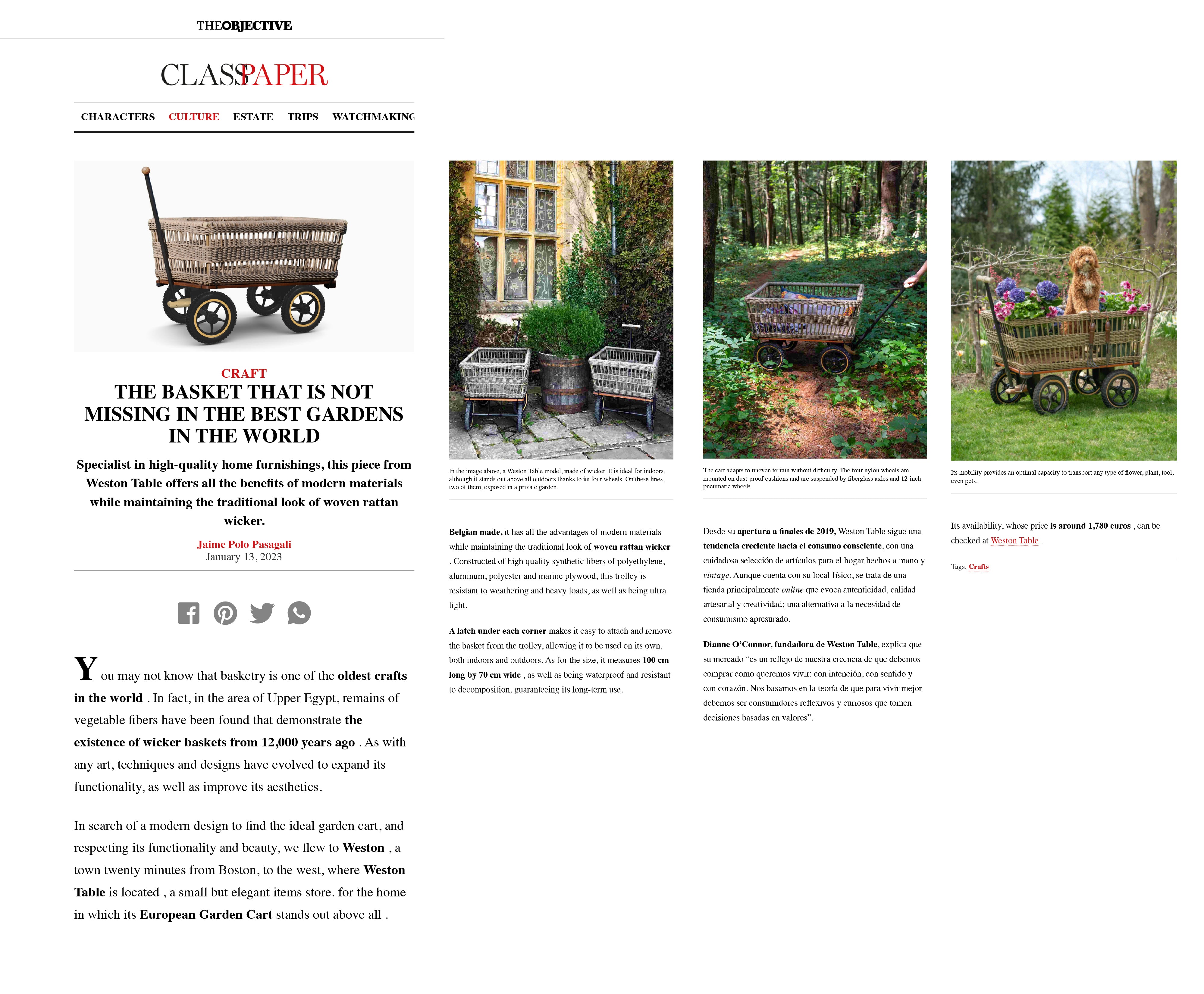 Shop the European Wicker Basket Garden Wagon at Weston Table