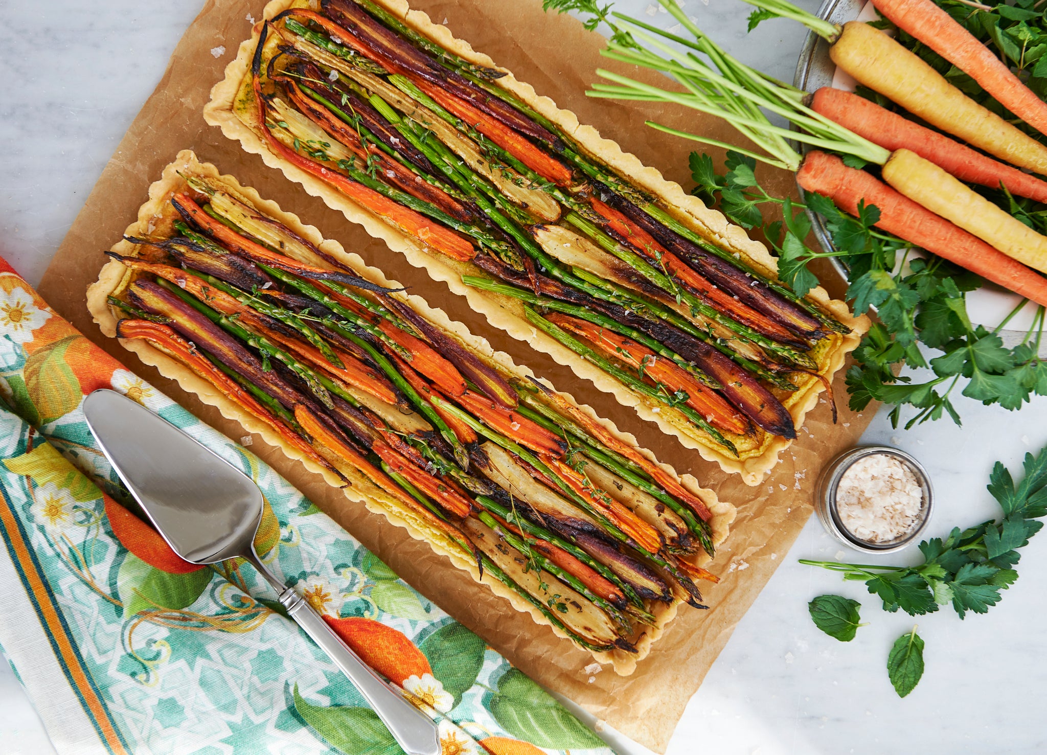 Goat Cheese, Carrot, and Asparagus Tart|Weston Table