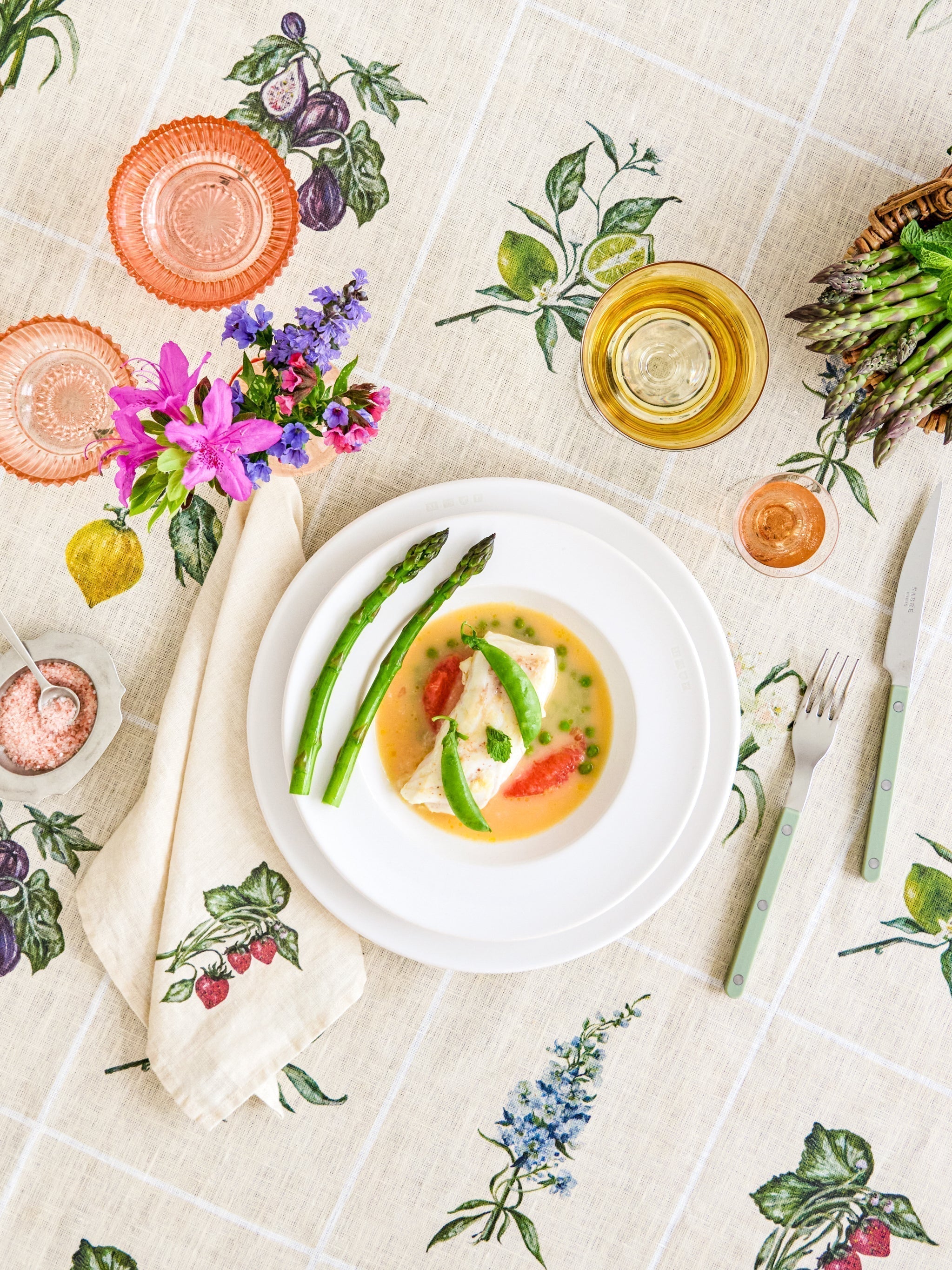 Halibut with Asparagus, English Peas, and Grapefruit|Weston Table