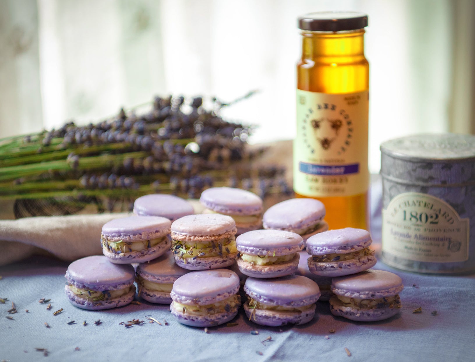 Lavender Macarons with Honeycomb Buttercream Recipe | Weston Table
