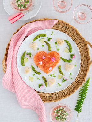  Heart Salmon Sushi with Diver Scallops and Truffle Edamame|Weston Table 