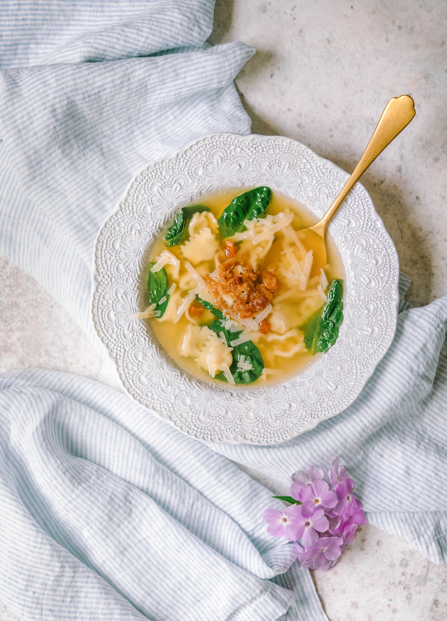 Tortellini, Spinach & Lemon Soup|Weston Table