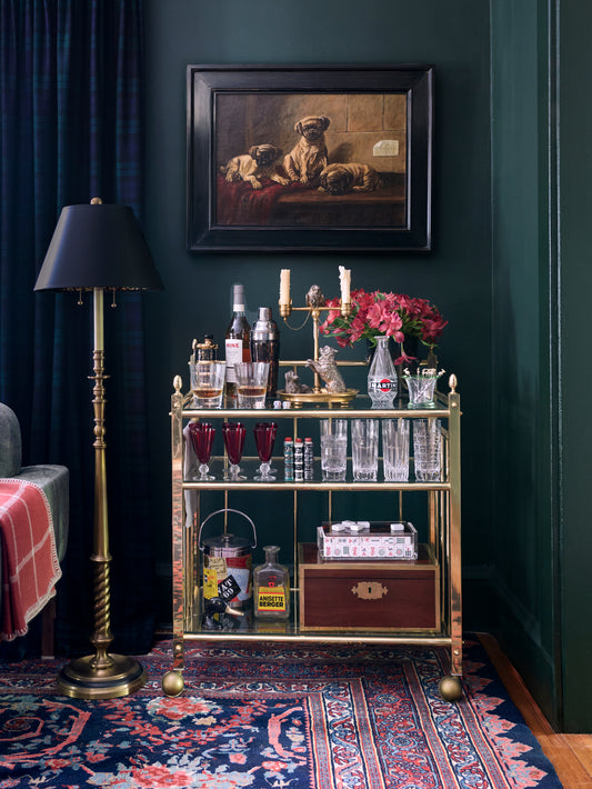 1920s Pug Puppies Oil Painting Weston Table