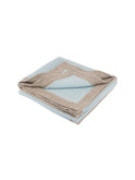 Alicia Adams Alpaca Border Baby Blanket Blue and Light Taupe Weston Table