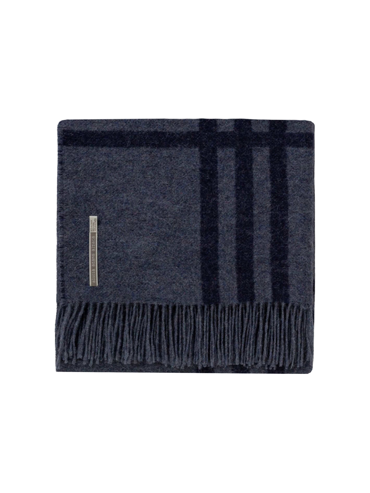 Alicia Adams Alpaca Boulder Throw Denim Blue and Navy Weston Table