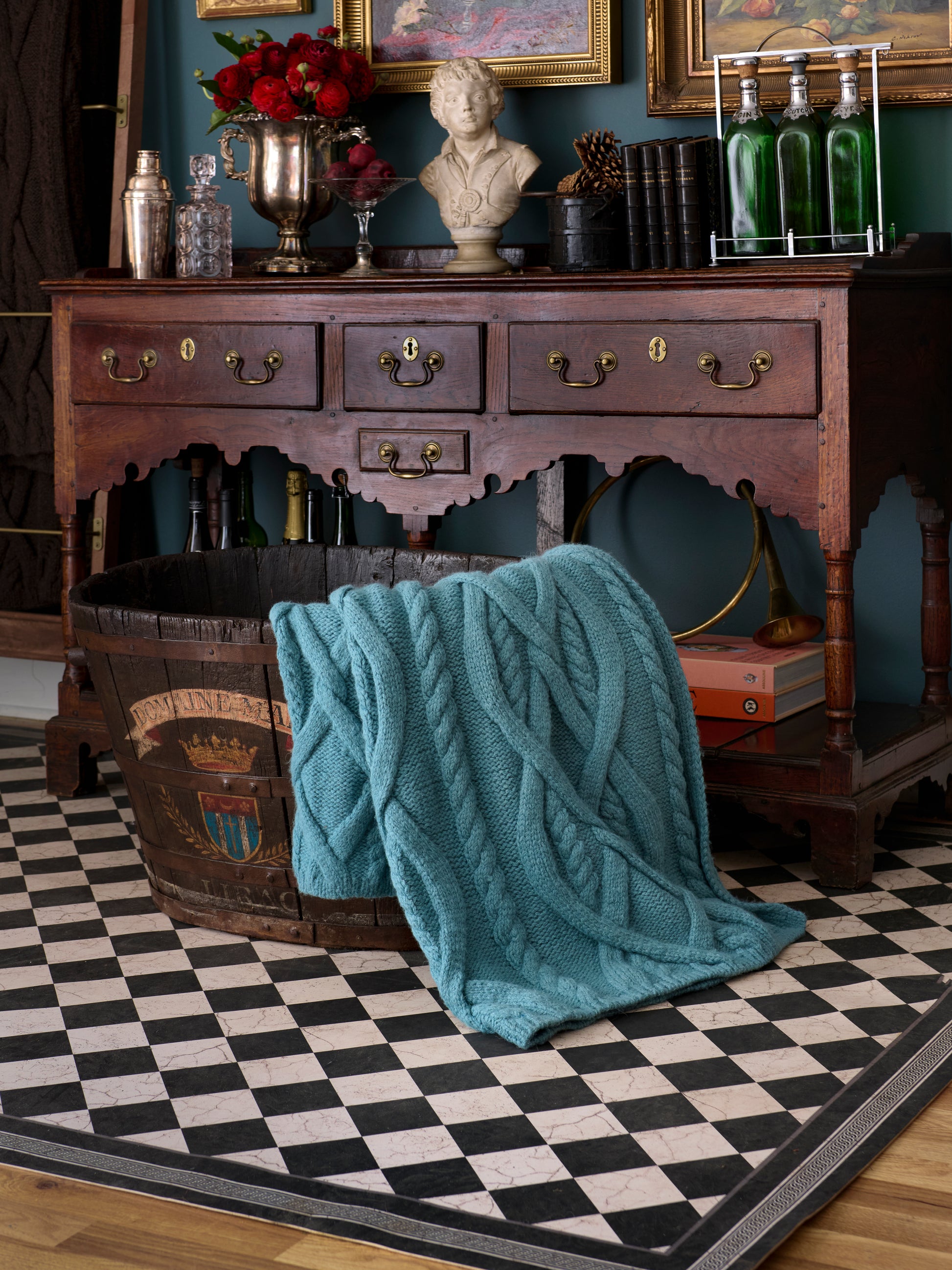 Alicia Adams Alpaca Buckley Throw Teal Weston Table