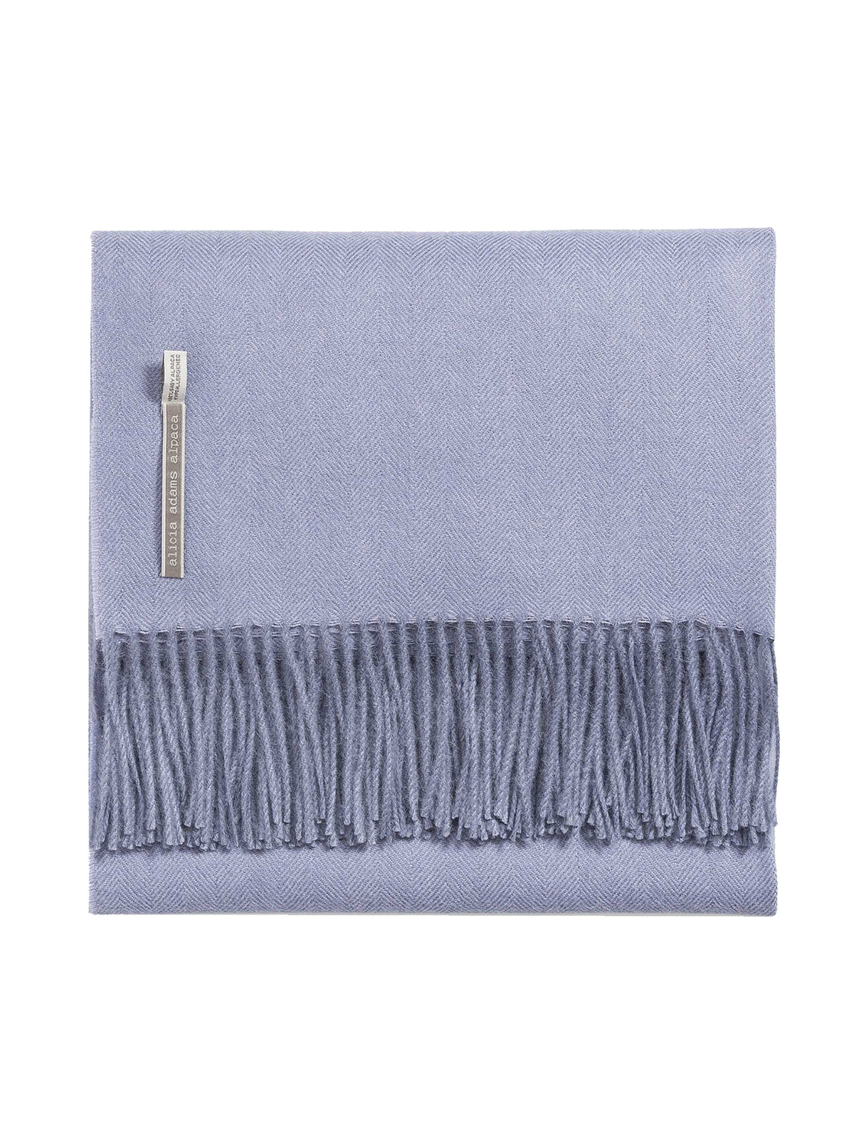 Alicia Adams Alpaca Herringbone Dusty Aqua Classic Throw Weston Table