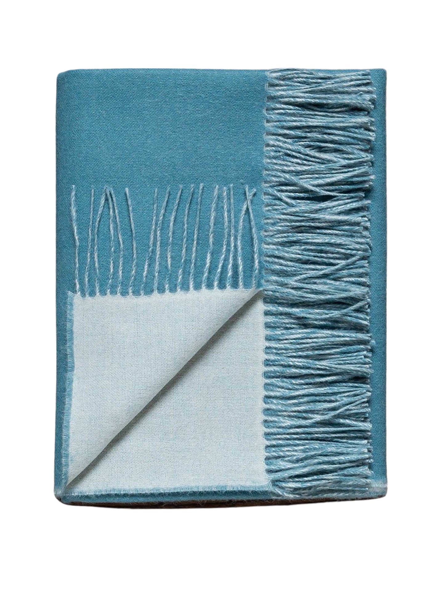 Alicia Adams Alpaca Reversible Throw Teal and Celery Weston Table SP