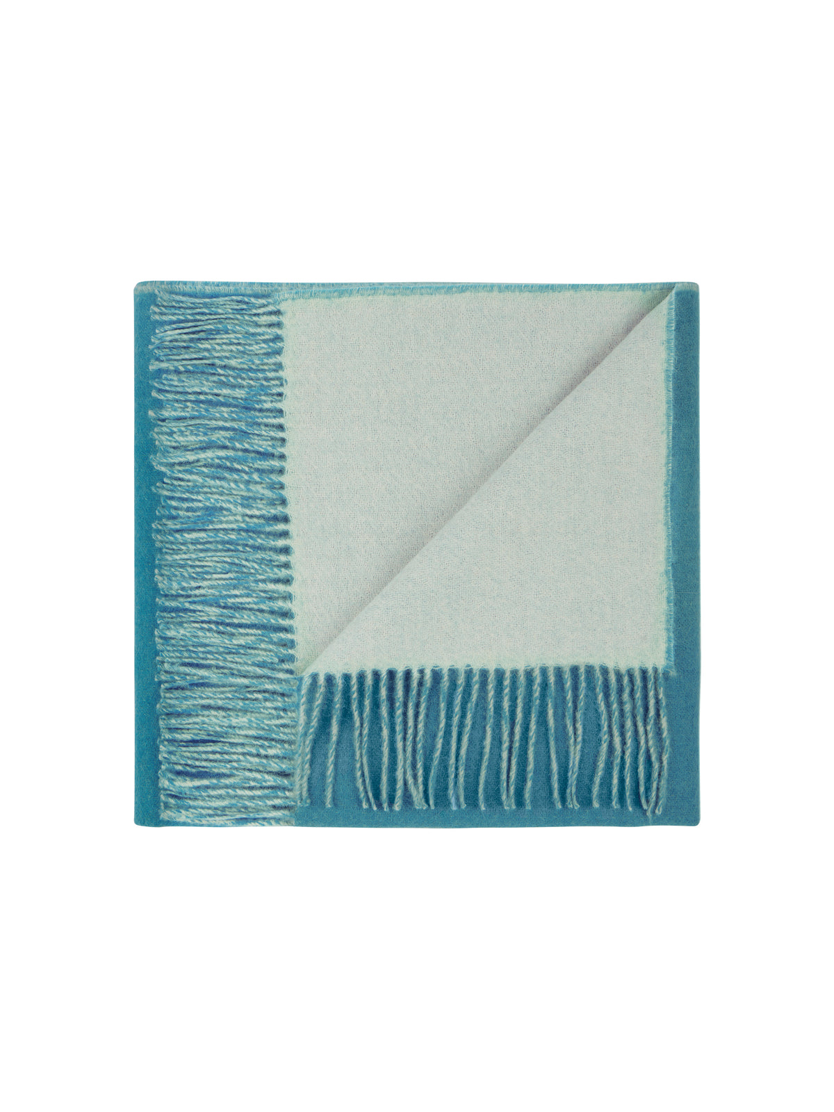 Alicia Adams Alpaca Reversible Throw Teal and Celery Weston Table