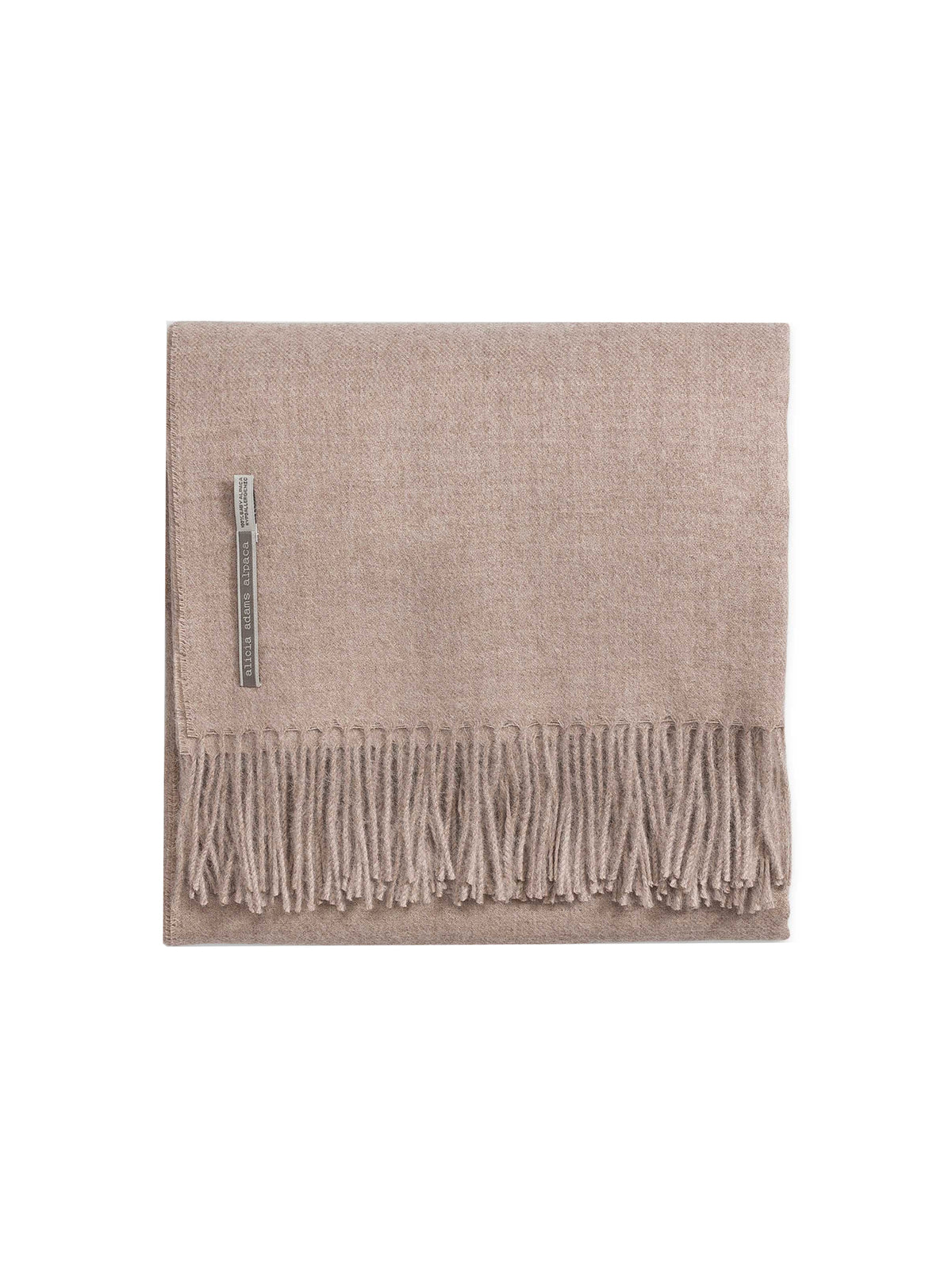 Alicia Adams Alpaca Solid Light Taupe Classic Throw Weston Table
