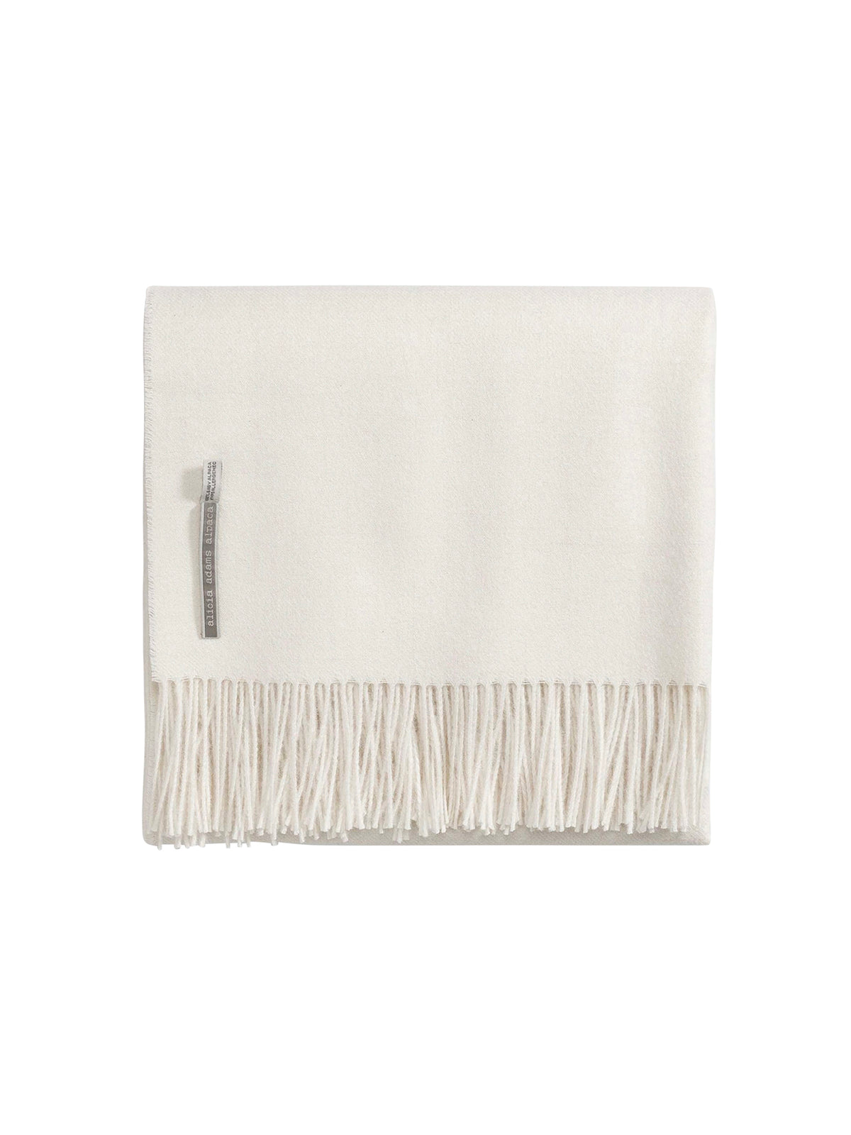 Alicia Adams Alpaca Solid White Classic Throw Weston Table