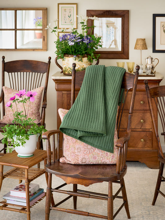 Alicia Adams Alpaca Evergreen Rib Throw Weston Table