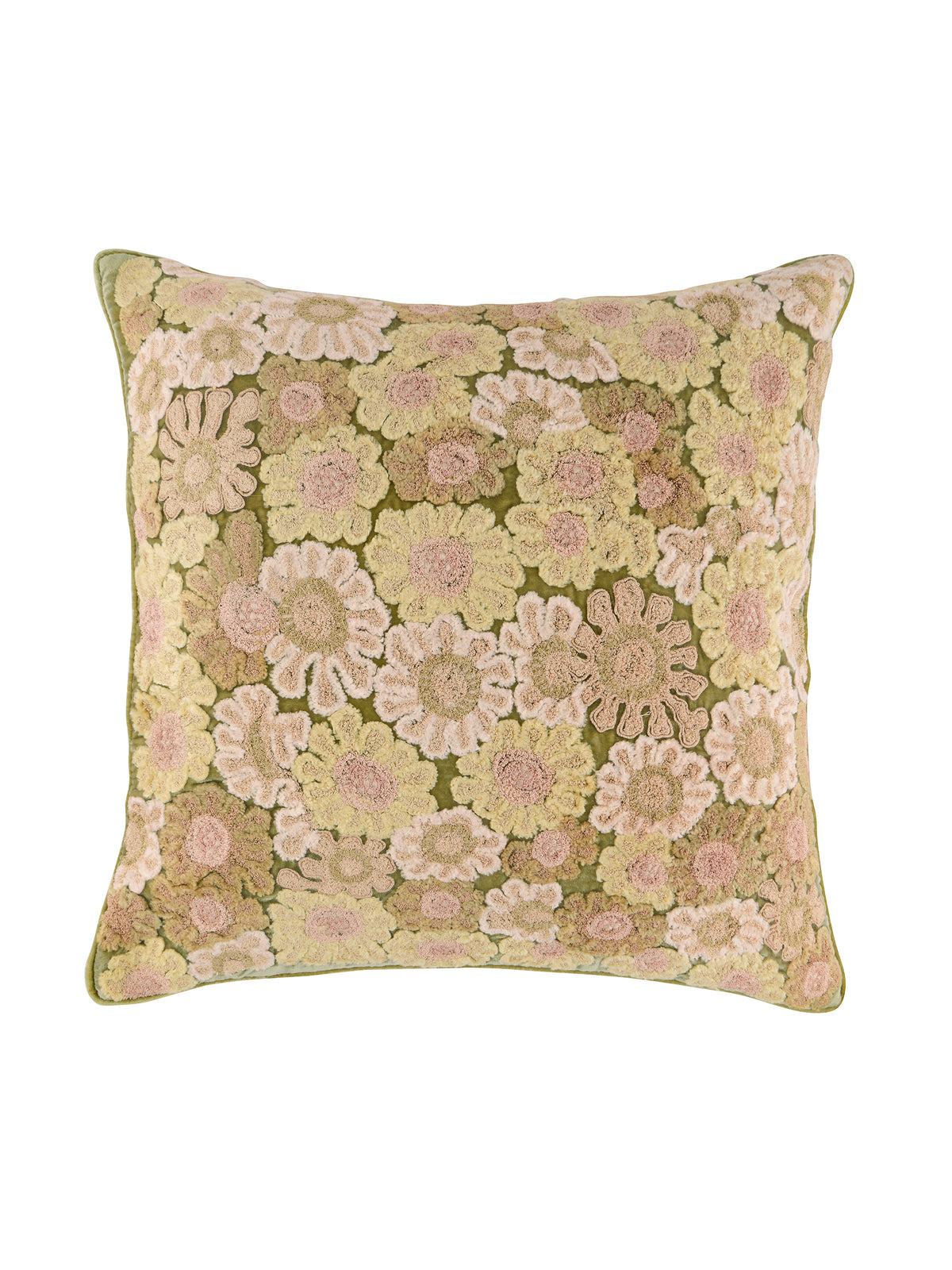 Anke Drechsel Embroidered Anouk Pillow Silver Green Weston Table
