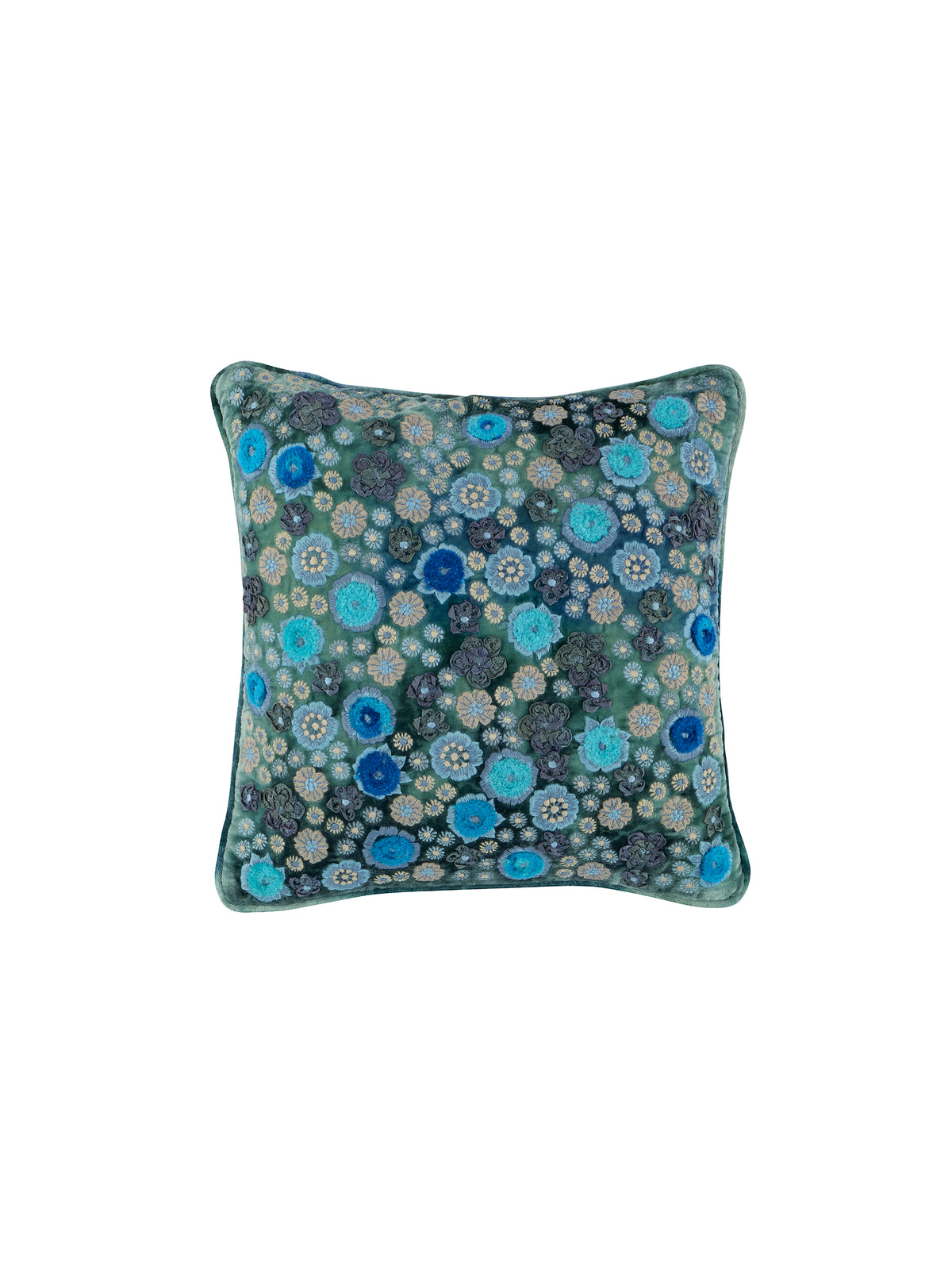 Anke Drechsel Embroidered Beauty Shaded Indigo Pillow Weston Table