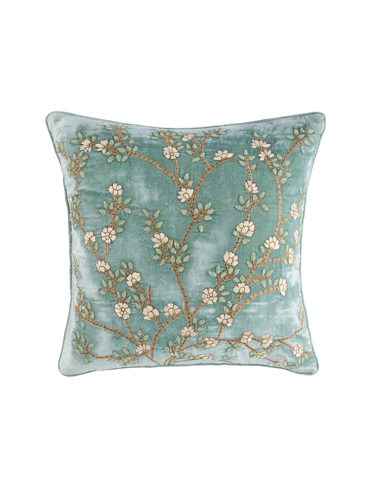 Anke Drechsel Embroidered Tuileries Ocean Pillow Weston Table