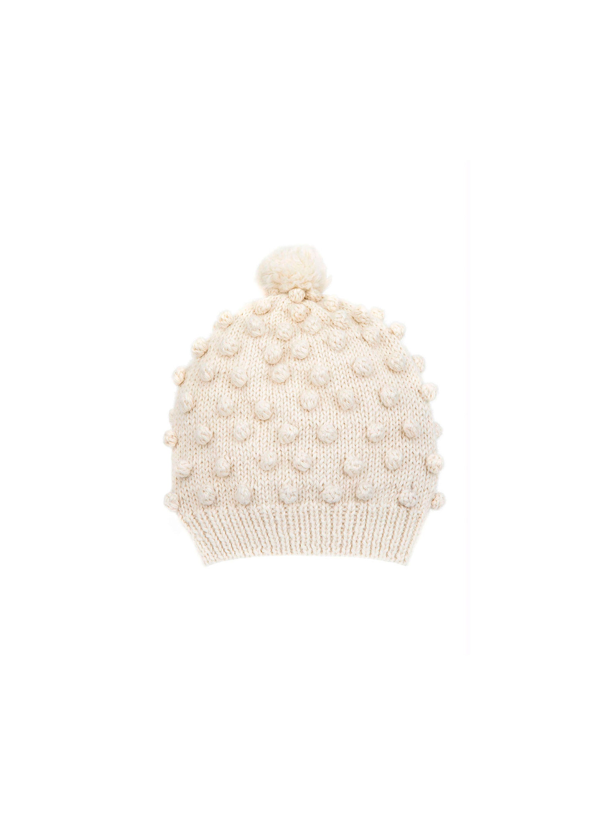 Kuna 100% Baby Alpaca Womens Hat Cream Cable Knit Ties Soft Cozy Cream Classic Cableknit Cashmere Hat – Melina main image 2