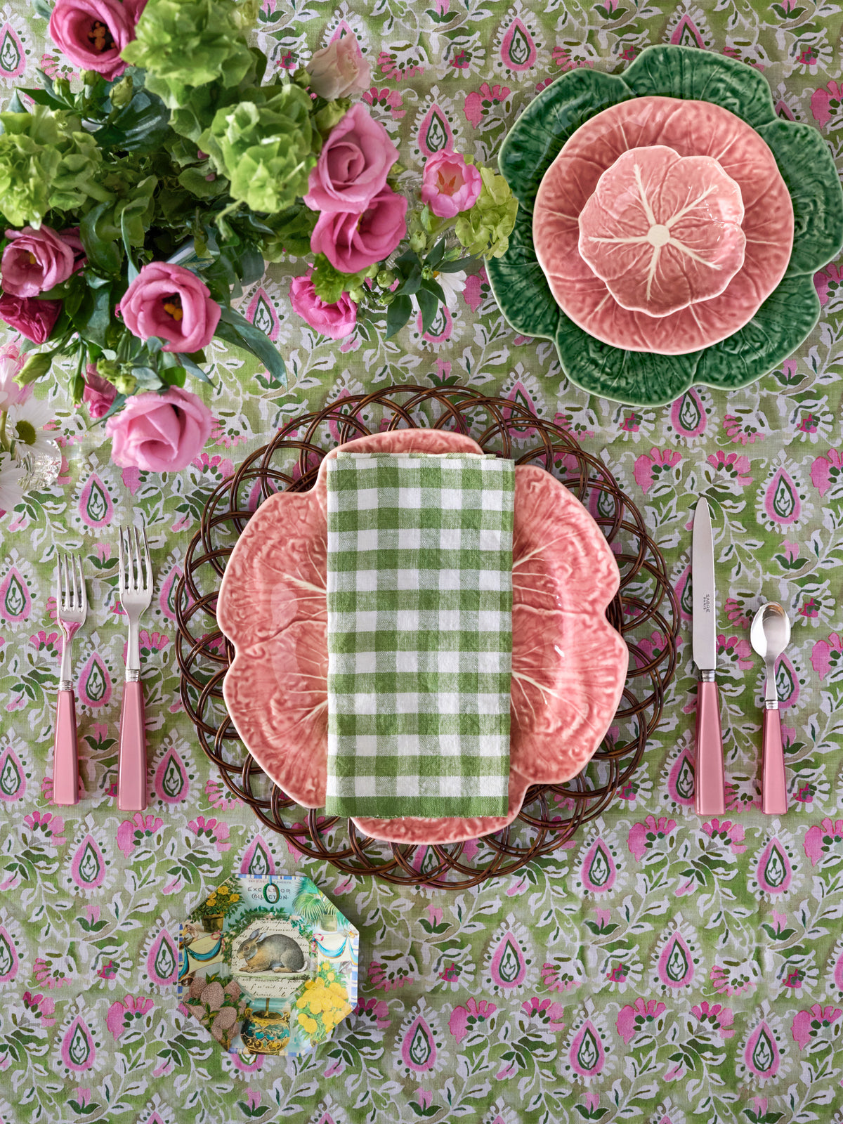 Basil Gingham Picnic Napkin Set Weston Table