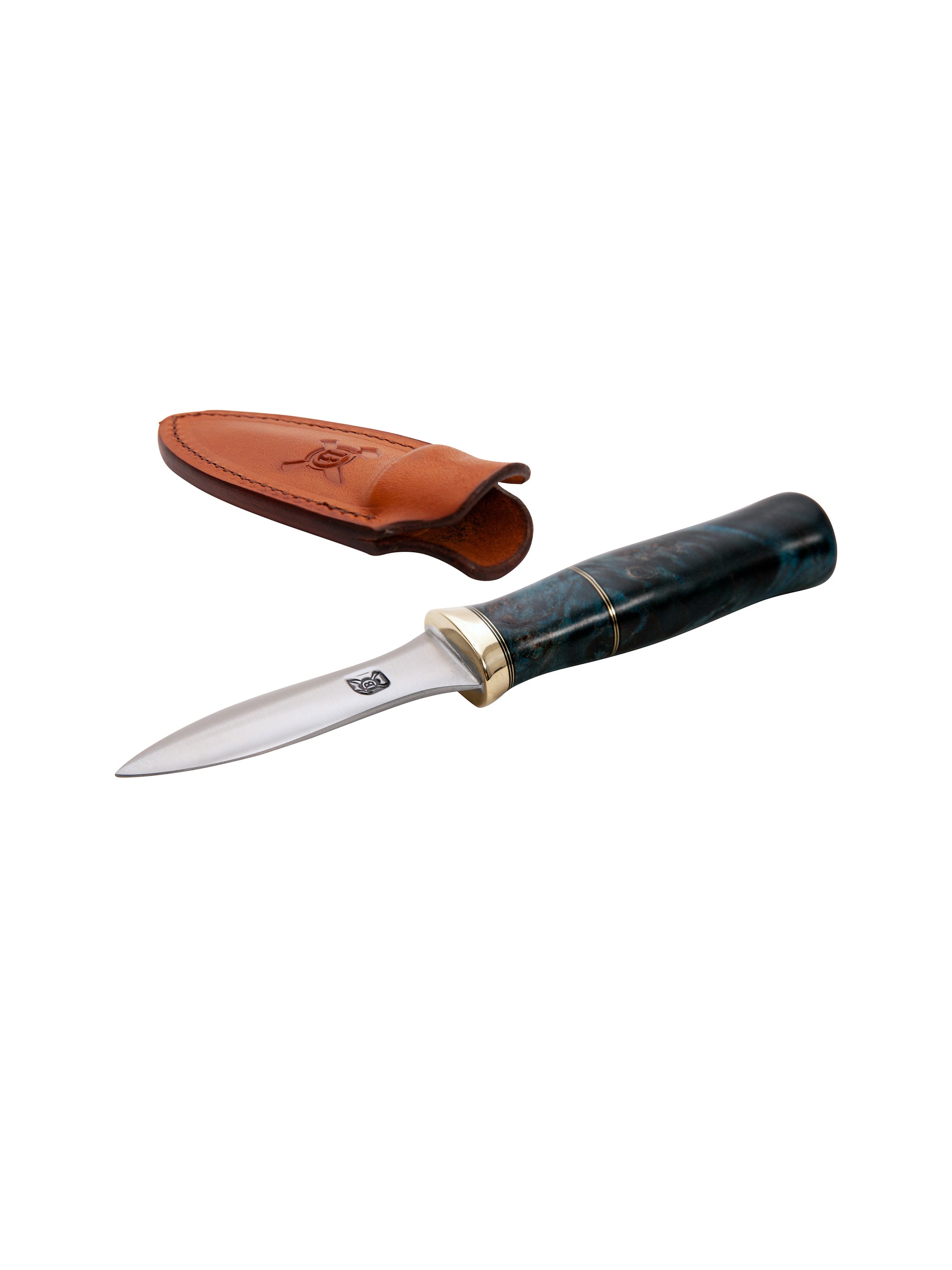 Behring Stabilized Blue Maple Handle Oyster Knife Weston Table