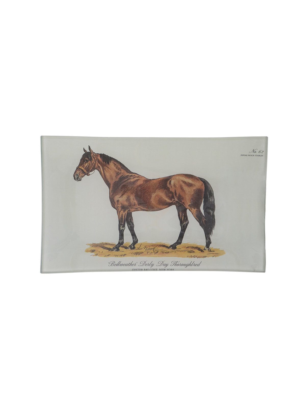 Bellweather Derby Day Thoroughbred Decoupage Tray 6x10 Weston Table