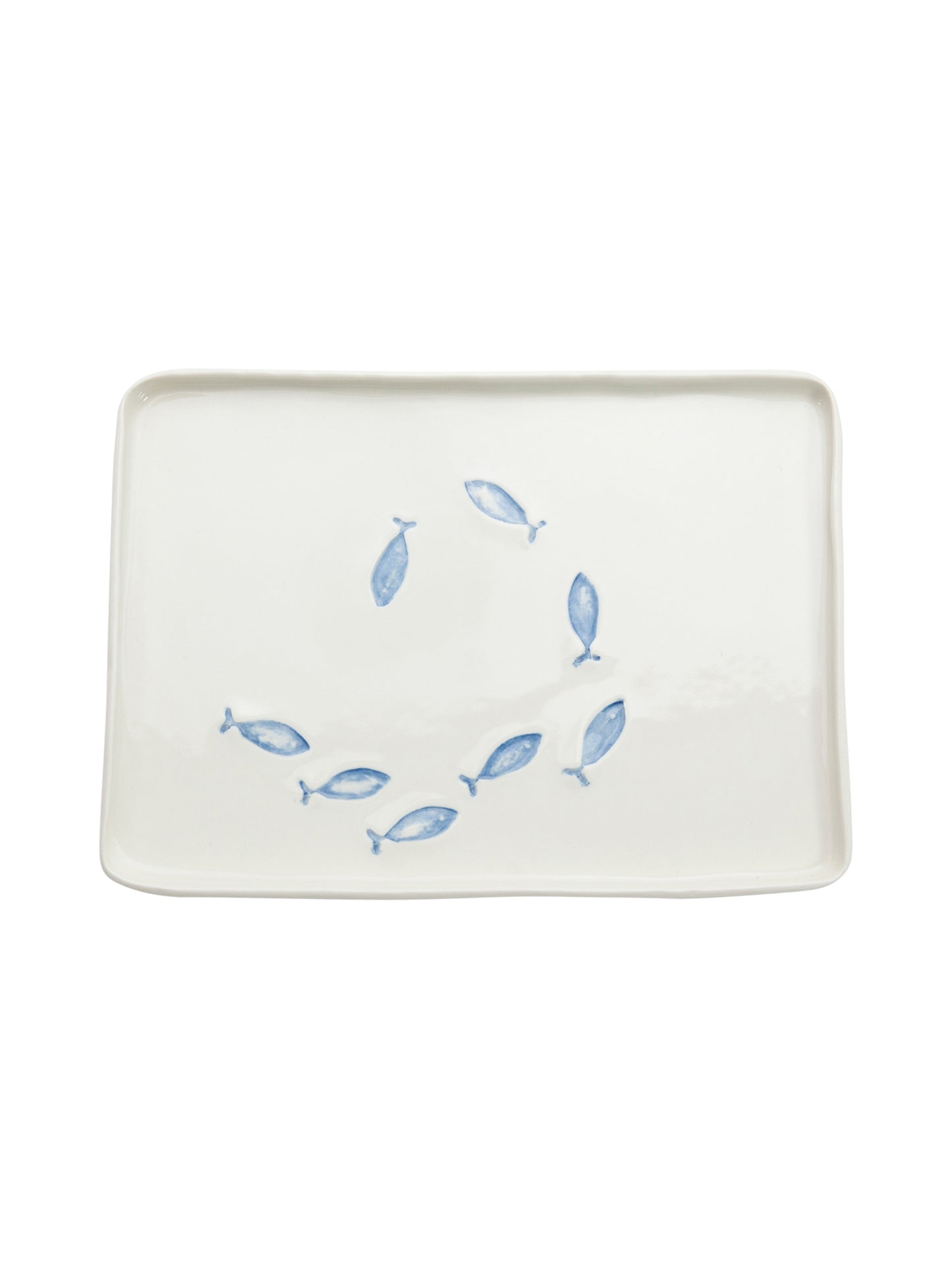 Bertozzi Blue Fish Rectangle Tray Weston Table