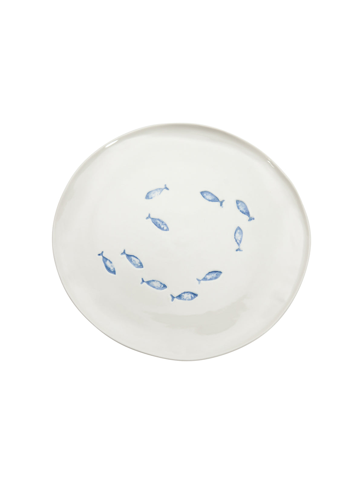 Bertozzi Blue Fish Round Serving Platter Weston Table