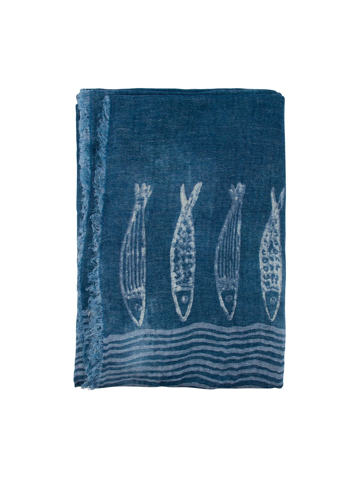 Bertozzi Fish Blue Linen Throw Weston Table
