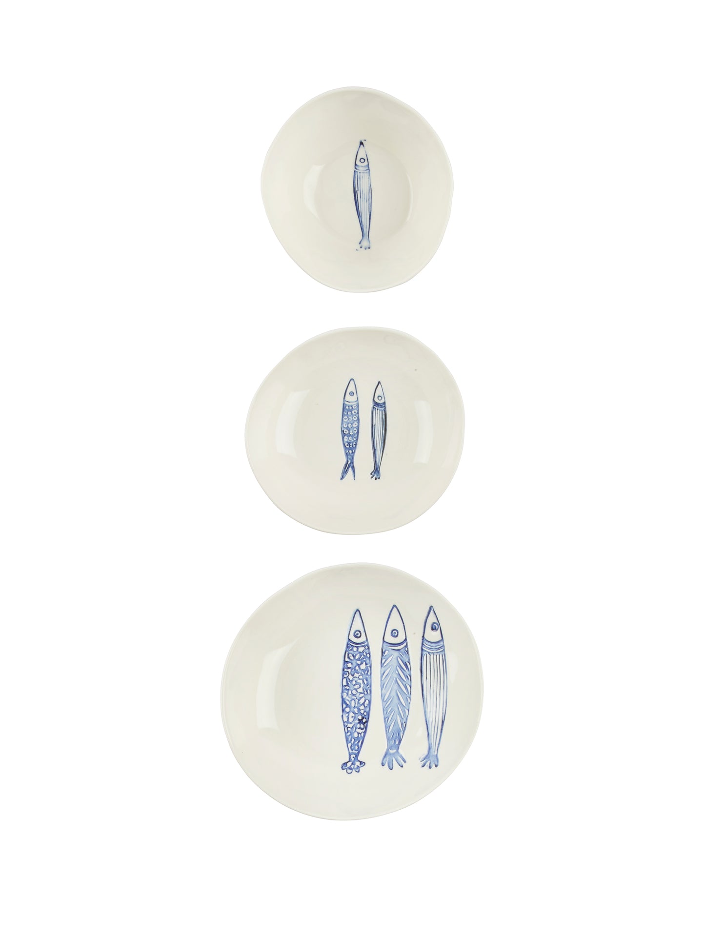 Bertozzi Fish One, Two, and Three Bowls Weston Table