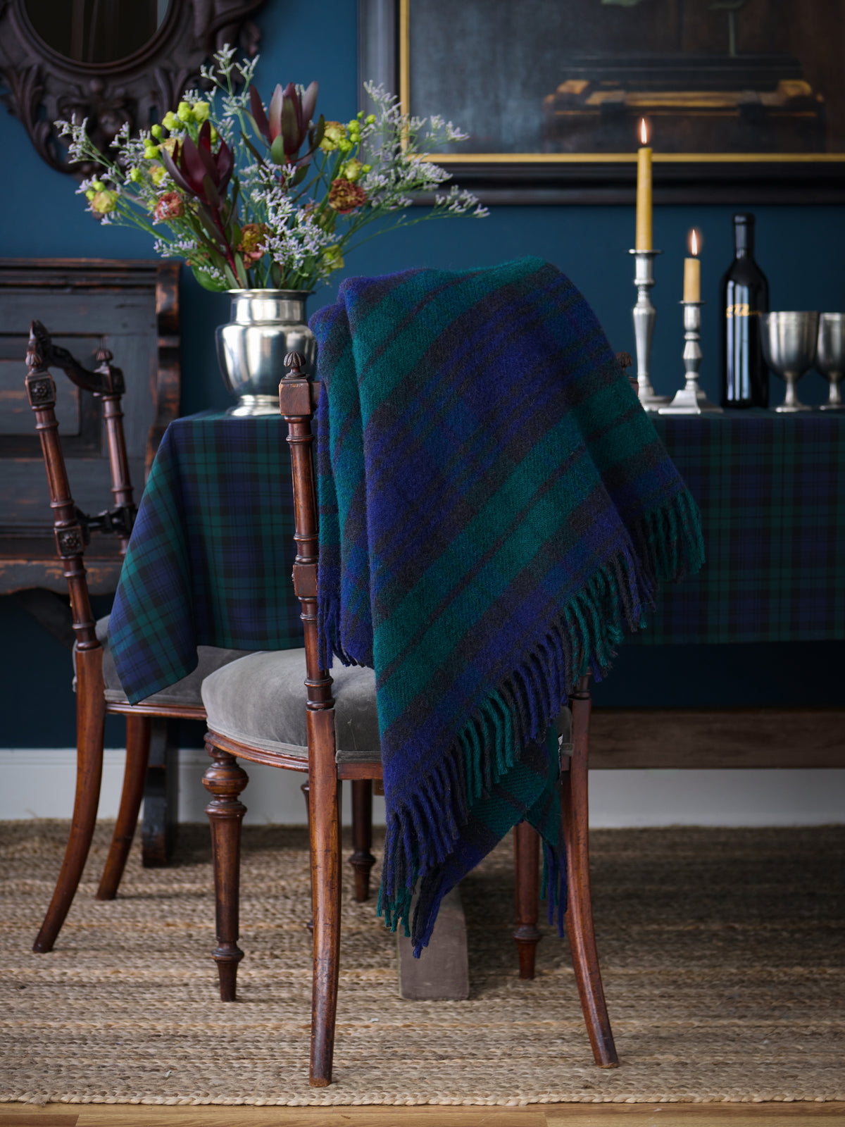 Black Watch Tartan Throw Weston Table