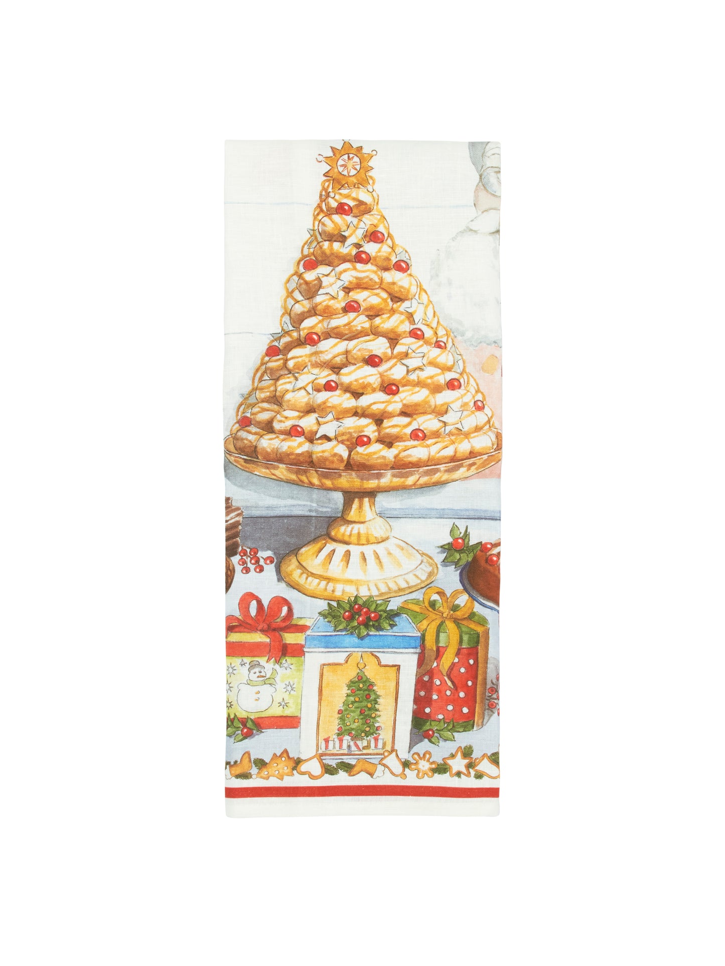 Christmas Profiterole Tree Linen Kitchen Towel Weston Table
