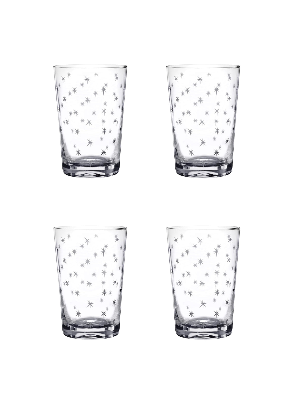 Crystal Tumblers with Stars Set of Four