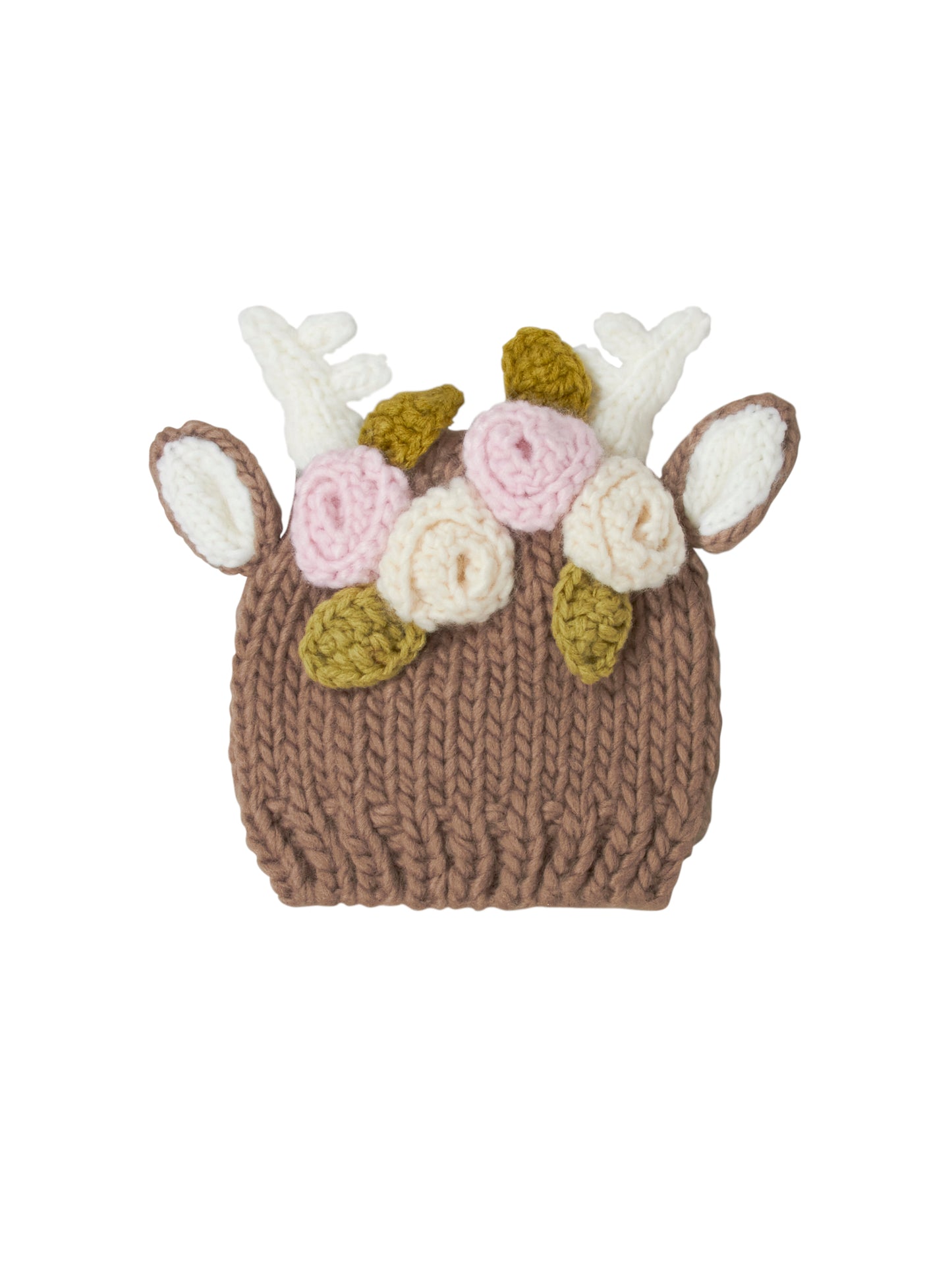 Deer Hand Knit Flower Hat