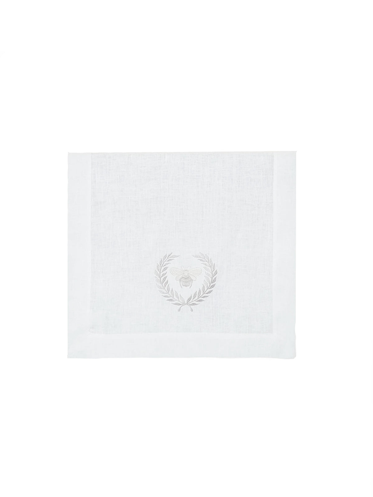 Embroidered Bee White Linen Table Runner Weston Table