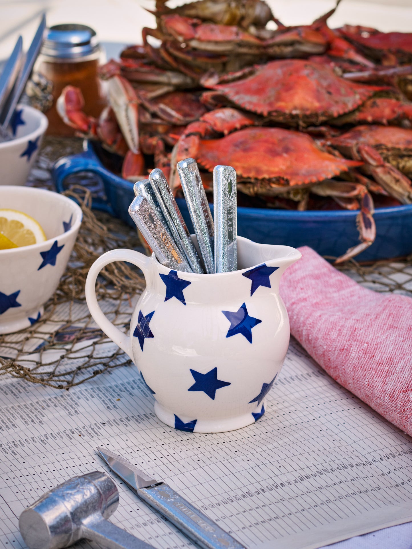 Emma Bridgewater Blue Star Half Pint Jug Weston Table