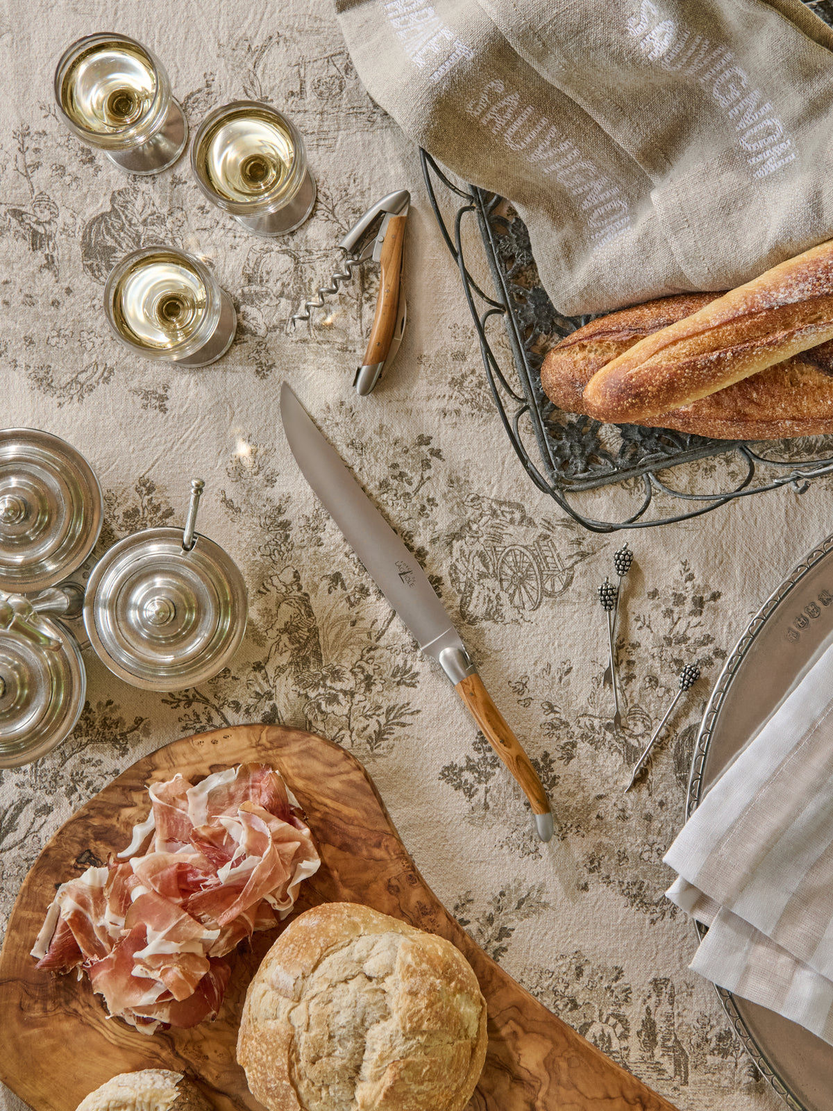 Forge de Laguiole Olive Wood Traditional Bread Knife Weston Table