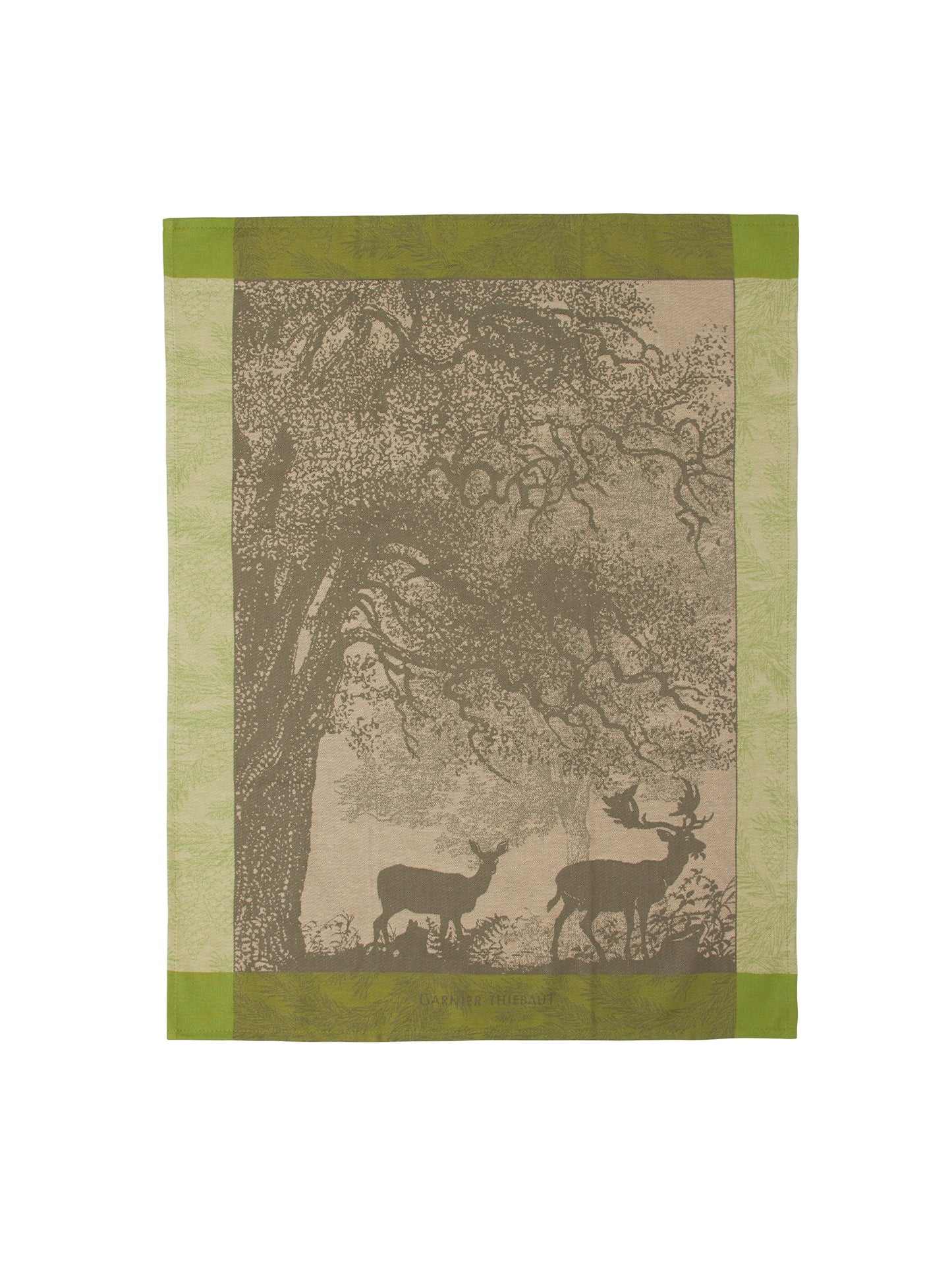 Garnier-Thiebaut Moss Deer and Doe Jacquard Kitchen Towel Weston Table