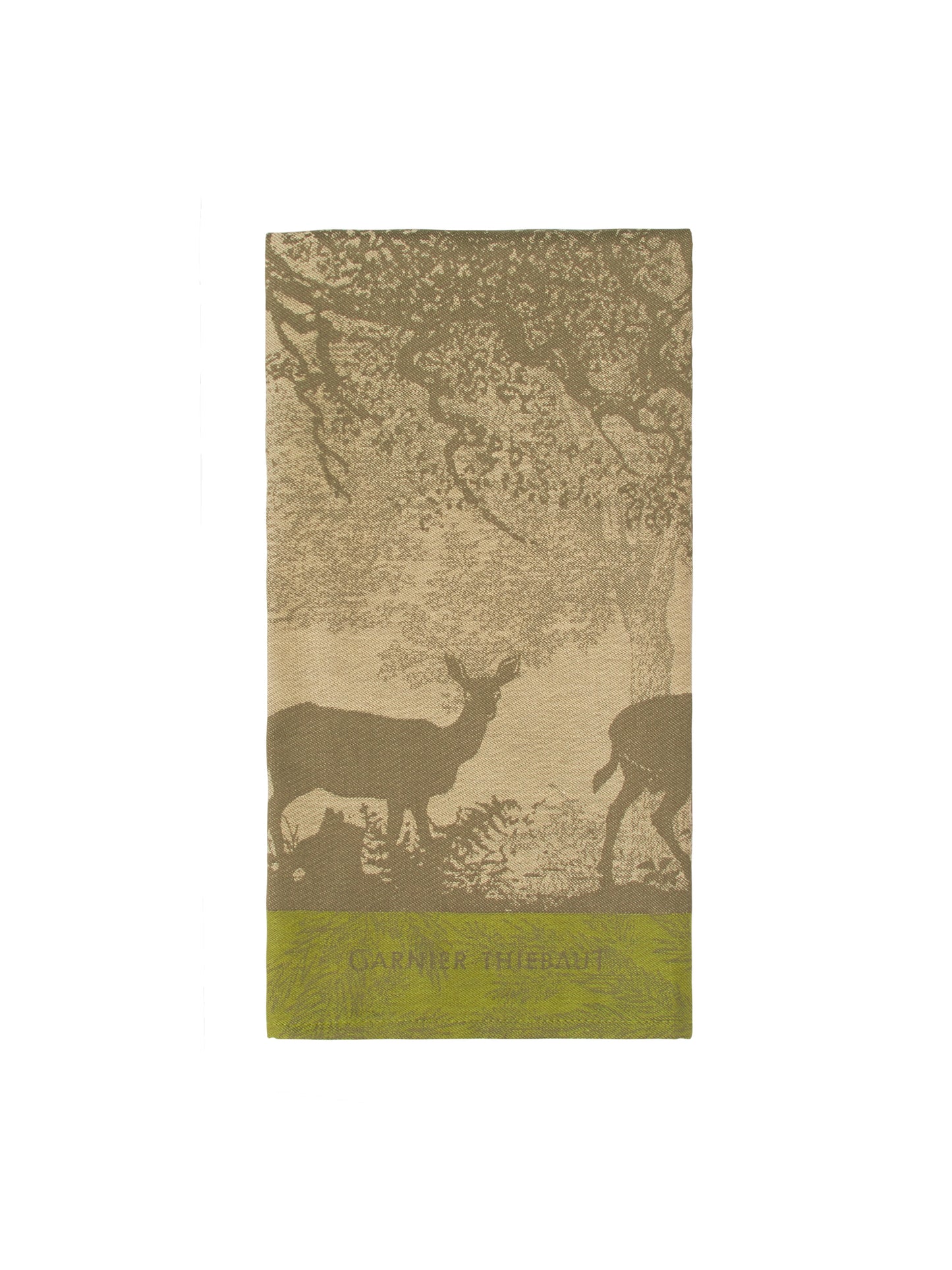 Garnier-Thiebaut Moss Deer and Doe Jacquard Kitchen Towel Weston Table