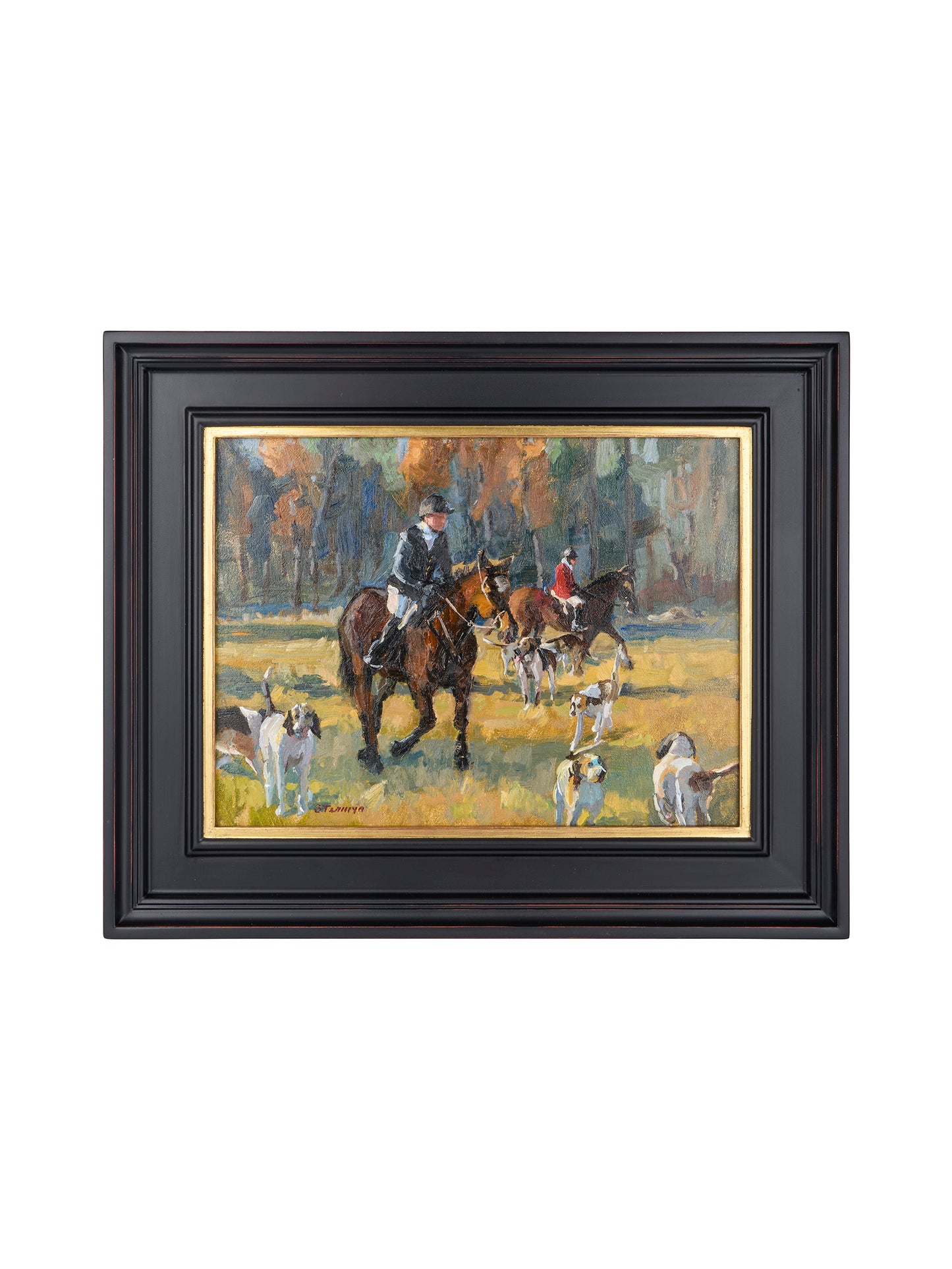 Gathering the Hounds, Charlescote Farm Susan Termyn Oil Painting Weston Table