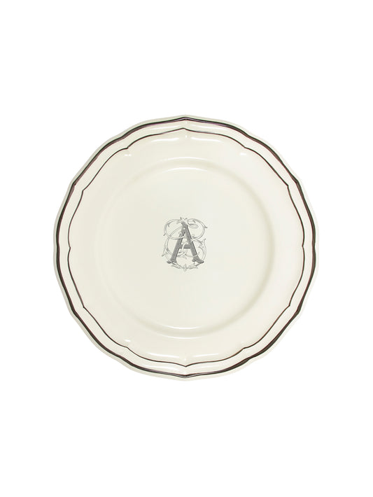 Gien Filet Midnight Monogram Dinner Plate A Weston Table