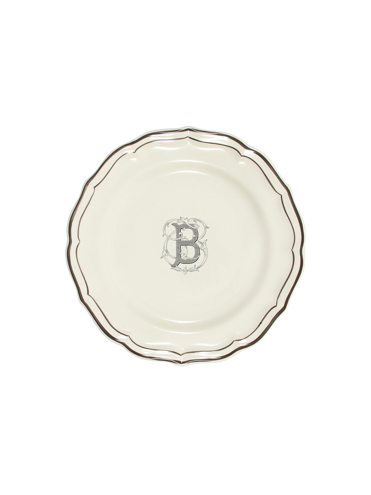 Gien Filet Midnight Monogram Salad Plate B Weston Table