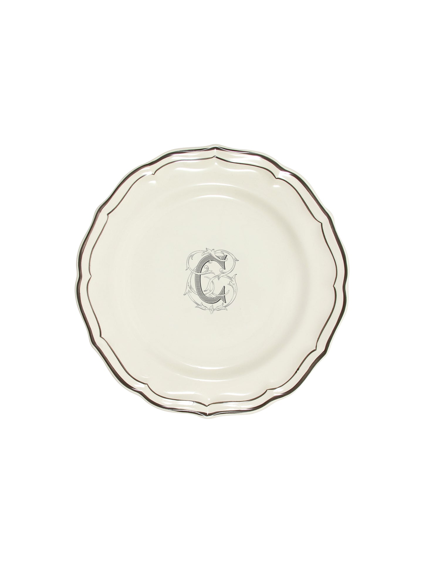 Gien Filet Midnight Monogram Salad Plate C Weston Table