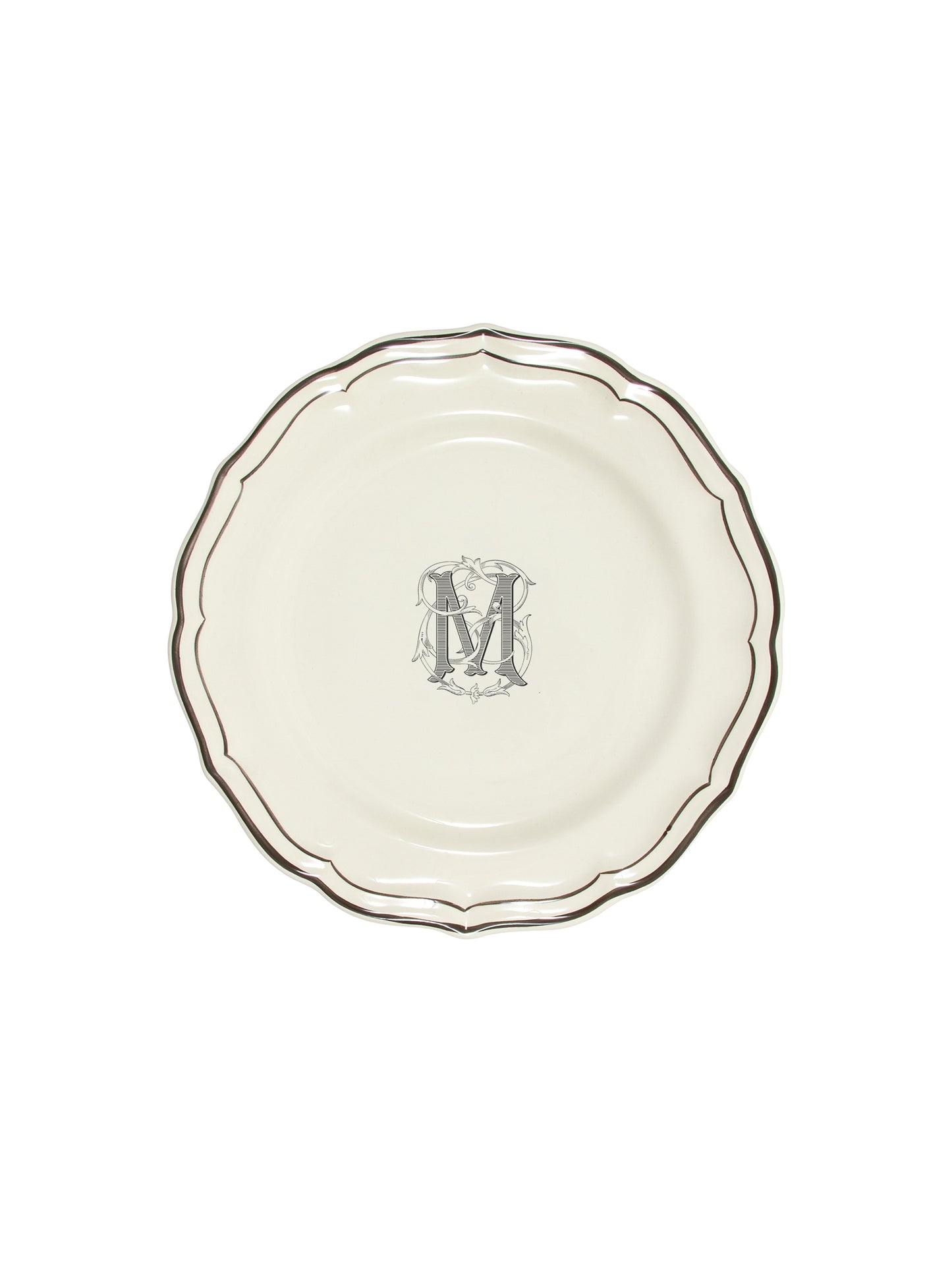 Gien Filet Midnight Monogram Salad Plate M Weston Table