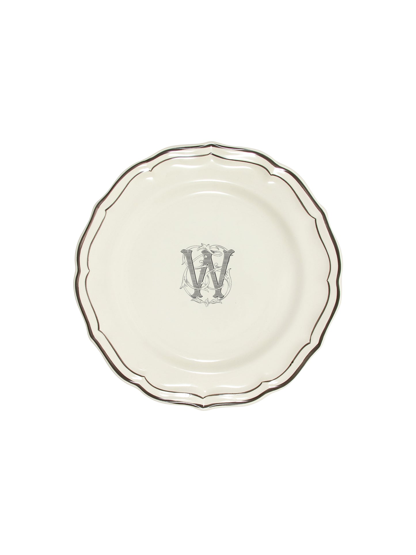 Gien Filet Midnight Monogram Salad Plate W Weston Table