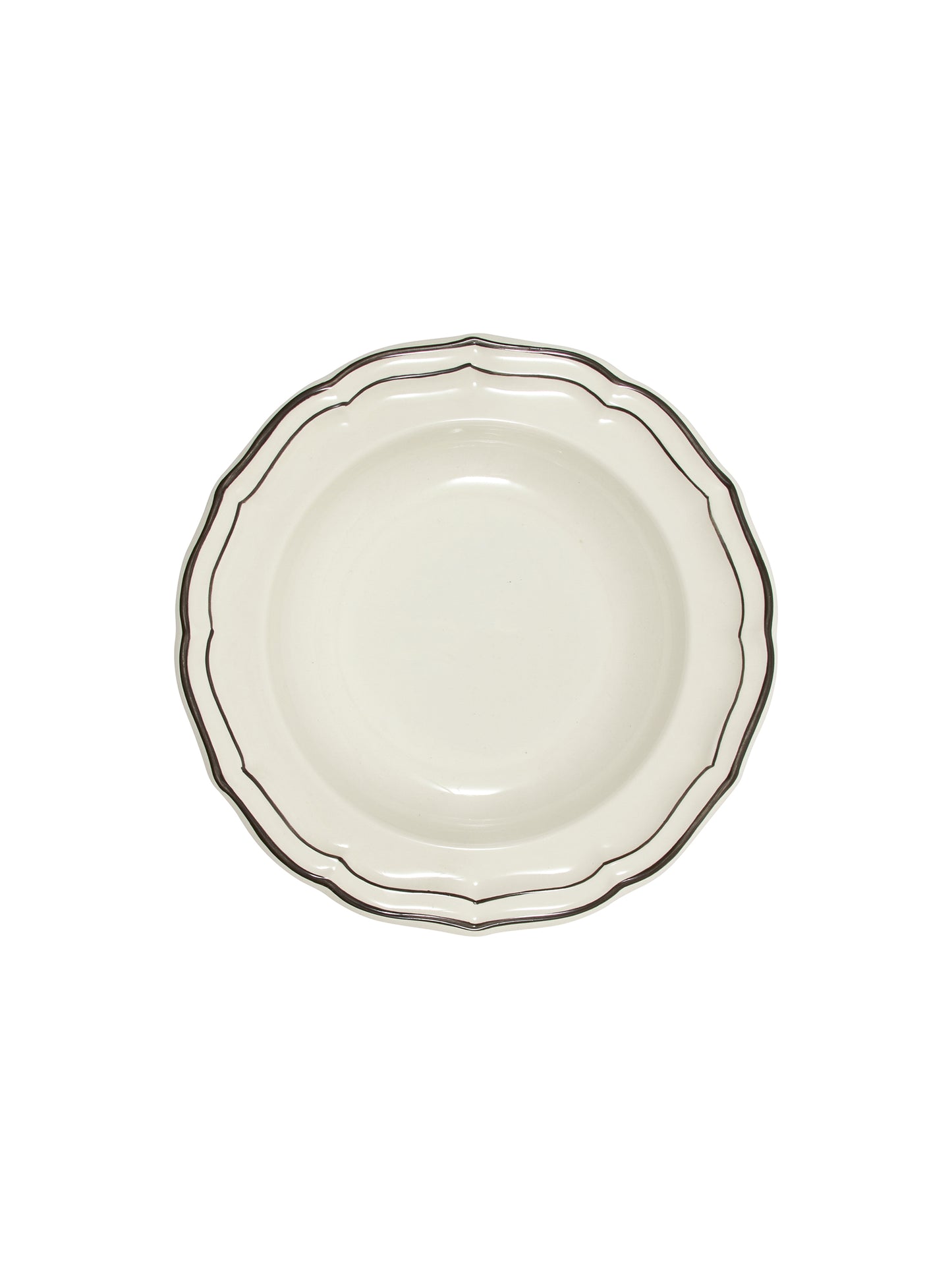 Gien Filet Midnight Monogram Soup Plate Custom Weston Table