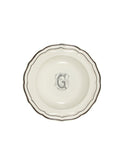 Gien Filet Midnight Monogram Soup Plate G Weston Table