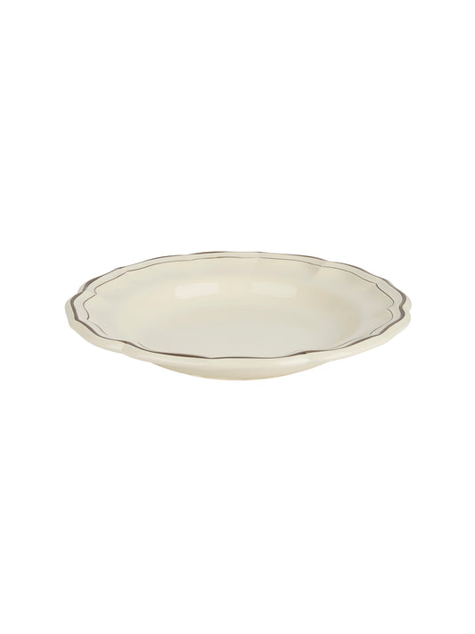 Gien Filet Taupe Deep Round Dish Weston Table