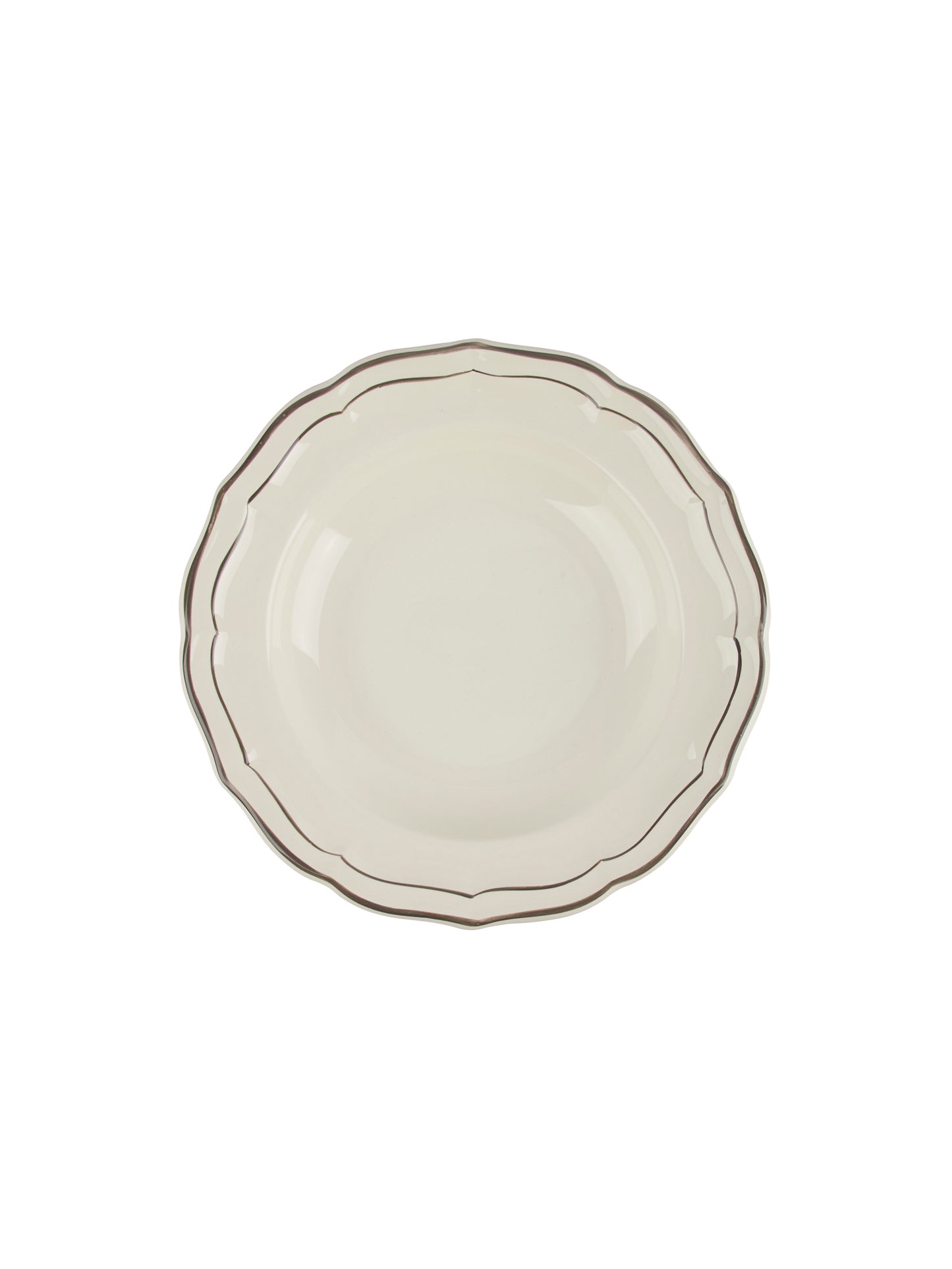 Gien Filet Taupe Soup Plate Weston Table