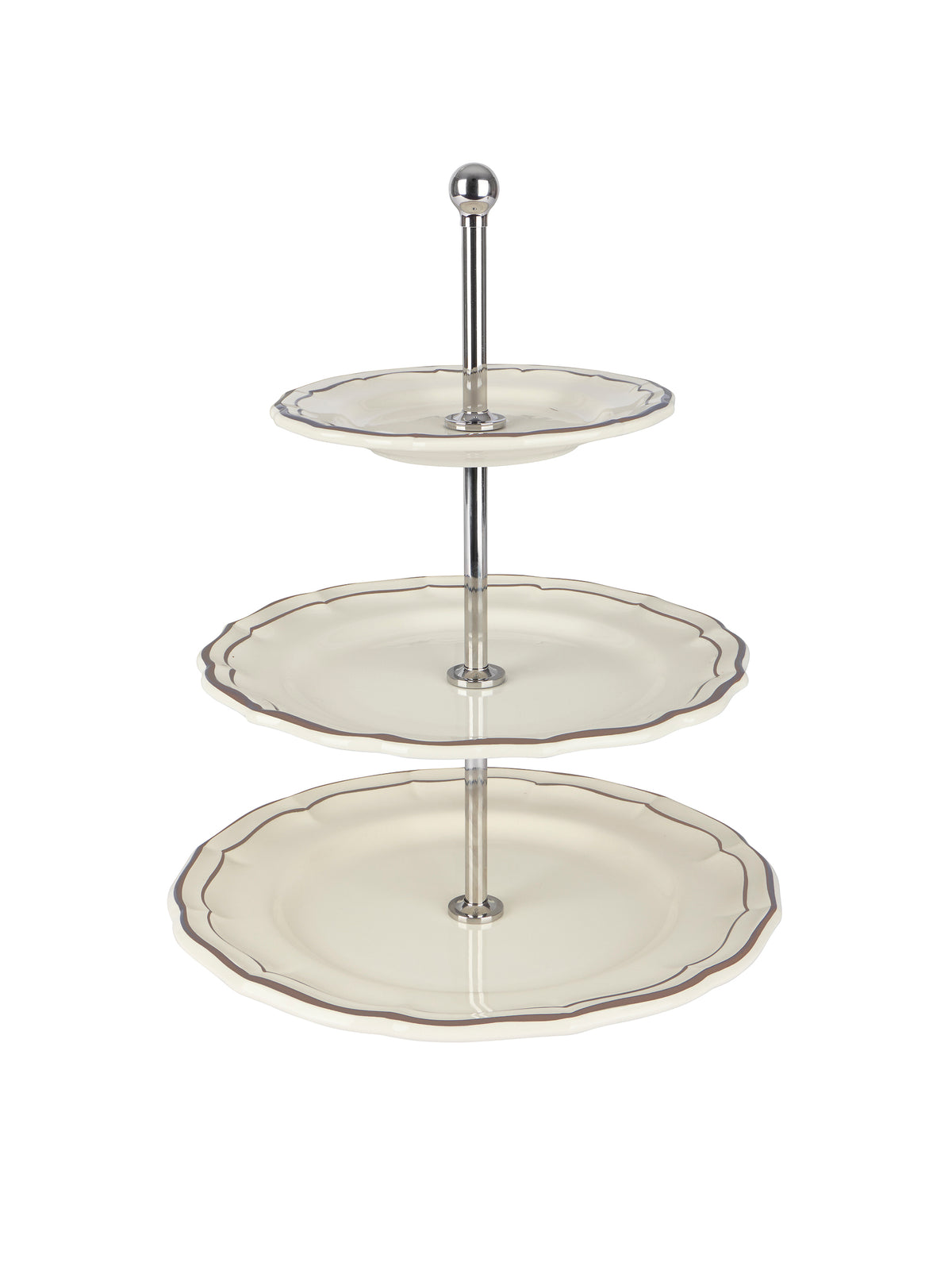 Gien Filet Taupe Three Tier Cake Stand Weston Table