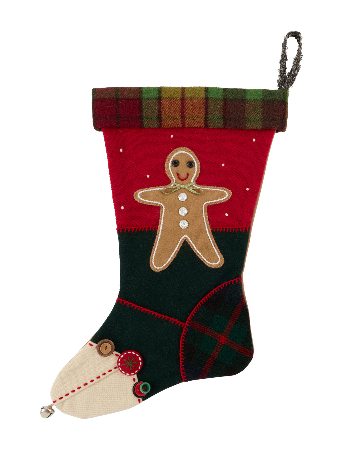 Heirloom Gingerbread Man Wool Stocking Weston Table