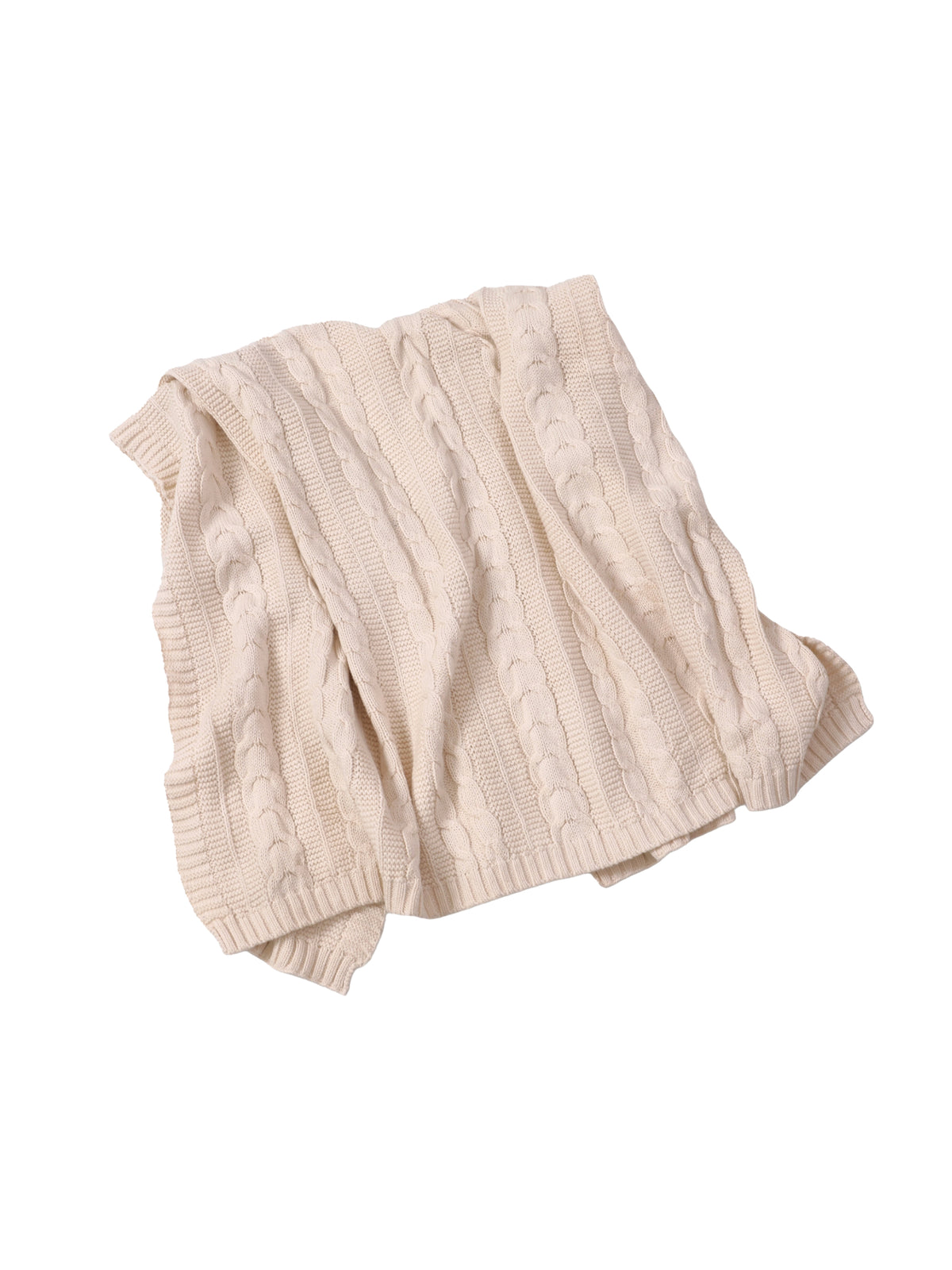 Heirloom Organic Cotton Cable Baby Blanket Weston Table